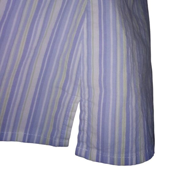GEOFFREY BEENE SPORT STRETCH women's 10 blue striped button up sleeveless shirt - Picture 4 of 6